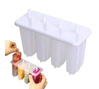 Ice Bar Mold - 4-Cavity Reusable Maker Tools, Silicone Ice Pop Maker with Wooden Sticks, Flexible Chocolate Mold with Easy Release, Food Grade, Homemade Dessert Tray for Fruit Yogurt Gelatin