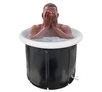 Ice Bath - Bañera de recuperación para exteriores con tapa y bolsa de almacenamiento, tina de inmersión fría portátil para tiempo de spa, sal de baño alcalina, baño de hielo polar