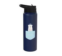 Ice Bear Marítimo Capitán Barco Yate Vela Lago Marinero Stainless Steel Insulated Water Bottle