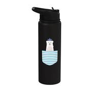Ice Bear Marítimo Capitán Barco Yate Vela Lago Marinero Stainless Steel Insulated Water Bottle
