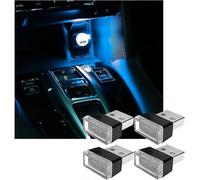 (Ice blue) 4pcs Usb Led Car Interior Atmosphere Lamp, Mini Usb Car Light, Plug-in Usb Interface Trunk Ambient Lighting Portable Night Light - Pjun