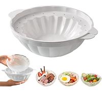 Ice Bowl Containers Mold, Quick-Freezing Large-Capacity Round Empty Moulds, Dessert Bowl Diy 3d Ice Cream Bowl Kitchen Tool, Ice Cube Tray Ice Bowl,For Salad,Fruit,Dessert,Ice Cream (L, White)
