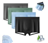 Ice Boxer, Ice Boxer Underwear for Men,Upgrade Ultra Comfortable Premium Silk Soft Breathable Underwear (4PCS-A,3XL)