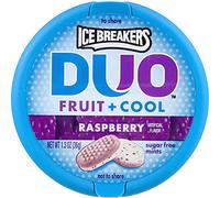 Ice Breakers ICE BREAKERS Duo Fruit & Cool Raspberry Mentas sin azúcar 1 x 36 g TUB Importación americana