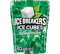 Ice Breakers Ice Cubes Goma de mascar sin azúcar, menta verde, 40 piezas