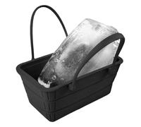 Ice Buckets Parties, Silicone Foldable Beer Bucket with Lid, 8.66x4.53x4.72 inch Large Capacity Leakproof, Ice Container for Beach, Pool, Picnic and Home Bar Use