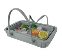 Ice Buckets, Silicone Foldable Beer Bucket with Lid, 8.66x4.53x4.72 inches Large Capacity Cooler Tub, Portable Beverage Chiller for Home, Picnics, Beach, Outdoor and Drink Storage