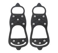 Ice Cleats for Boots - 2X Fall-Proof Snow Shoe Spikes | 8-Stud Anti-Slip Crampons, Easy On-Off, Outdoor Safety Gear for Men, Women, Winter Hiking, Walking, Snow Ice