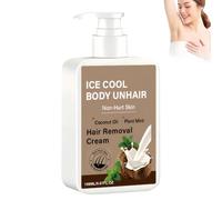 Ice Cool Body Hair Cream,con aceite de coco y extracto de menta, crema depilatoria indolora para brazos, piernas, axilas, hombres y mujeres (1 pcs)