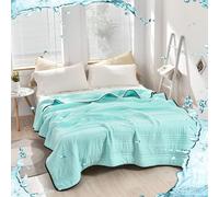 Ice Cooling Calming Blanket, Silk Cooling Throw Blanket, Summer CoolingBlanket, CoolingBlankets for Hot Sleepers Night Sweats, Lightweight Breathable Thin SummerBlanket (Green,Single 39*59in)