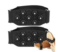 Ice Crampons, Anti-Slip Snow Traction Grippers, Footwear Cleats Featuring Strong Spikes, Shoe Attachment with Elastic Straps, Traction Gear for Winter Hiking Walking Mountaineering Running Fishing