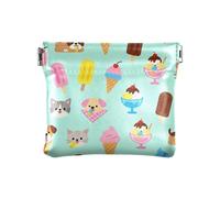 Ice Cream and Pets - Monedero portátil de piel para mujer, mini monedero para niñas y mujeres