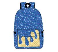 Ice Cream Backpack for Boys Girls, Ice Cream Drip Backpacks, Cute Large Capacity Daypack Lightweight with Side Pockets for Daily (royal blue)