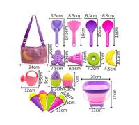 Ice Cream Beach Toy Set Foldable Sand Bucket Kids Sand Play Toys for Beach Travel 4-6 Years Old