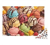 Ice Cream Bowl 1000 Piezas Jigsaw Puzzle Recycled Dessert Art Senior Puzzles Party Game Props Developing Children‘s Intelligence Educational Fun 52x38cm/1000pcs