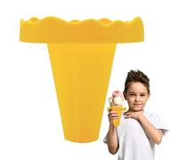 Ice Cream Cone Holder - Free Sleeve, Flexible Construction, Heat Resistant Grip Cover, Lightweight Portable Design | Yogurt Snack Support, Cafe Serving, Restaurant Use