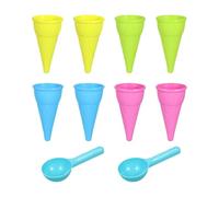 Ice Cream Cone Toy - 10-Piece Sand Mold Set, Fun Outdoor Beach Toys with Creative Shapes, Kids Preschool Birthday Party Supplies, Carnival Classroom Activity, Summer Play Learning for Kids