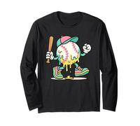 Ice Cream Drip Baseball Spots Baseball Lover Men Women Manga Larga