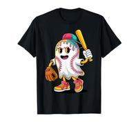 Ice Cream Drip Colorful Ghost Baseball Spots Halloween Ghost Camiseta