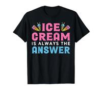 Ice Cream Is Always The Answer Camiseta gráfica económica, Hombre, Negro, XL