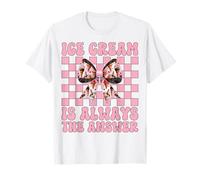 Ice Cream Is Always The Answer Cono Girl Mom Pink Coquette Camiseta