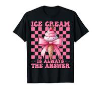 Ice Cream Is Always The Answer Cono Girl Mom Pink Coquette Camiseta