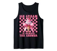 Ice Cream Is Always The Answer Cono Girl Mom Pink Coquette Camiseta sin Mangas
