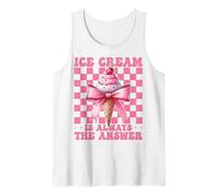 Ice Cream Is Always The Answer Cono Girl Mom Pink Coquette Camiseta sin Mangas
