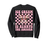 Ice Cream Is Always The Answer Cono Girl Mom Pink Coquette Sudadera