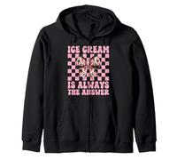 Ice Cream Is Always The Answer Cono Girl Mom Pink Coquette Sudadera con Capucha