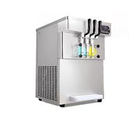Ice Cream Machine Máquina de helado comercial Vertical cuerpo transparente, tienda té la leche, máquina cono dulce suave 3 colores