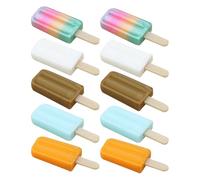 Ice Cream Miniatures - Realistic Dessert Props | 10 Pieces Vibrant Detailed Set with Colorful Design Display Decor for Bookshelf Dining Table Mantel Bedside Kitchen Party Scene Styling Use