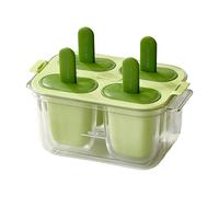 Ice Cream Mold - 4 Cavity Easy Release Design, Drip Proof Non Stick, Ice Pop Maker Mold Durable Reusable Treat Tray | Freezer Refrigerator Home Kitchen Summer Family Gathering Party