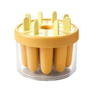 Ice Cream Mold, 8 Cavity Reusable Freezer Shape Tray, Ice Cream Bar Maker with Sticks Durable Silicone Mold Set, Non Stick Easy Release Dessert Tool, Treat Making Kit for Home Kitchen