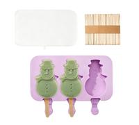 Ice Cream Mold, Silicone Tray Baking, 7.48x4.25 Inches Candy Bar Device Holiday Events, Wooden Stick Supply with Easy Release, Treat Tool for Kids Parents, Home Accessories for Summer