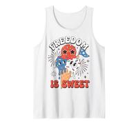 Ice Cream Party Freedom Is Sweet Treat Celebration Camiseta sin Mangas