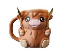 Ice Cream Pint Holder, Highland Cow Ice Cream Cup with Anti-Freeze Handle, Insulated Soda Can Rack for Boys, Girls, Teens, Friends, Family, Women, Son, 4.72x4.33x3.74 Inches