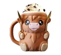 Ice Cream Pint Holder, Highland Cow Ice Creams Cup with Anti Freeze Handle, 4.72x4.33x3.74 Inches Insulated Cozy Sleeve for Soda Can Snacks Dessert Nights to Girls Boys Teens Family Friends