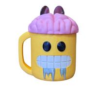 Ice Cream Pint Holder, Smiling Face Cup, 5.91x4.72x5.51 Inches 3D Printed Reusable Container, Includes Two Spoons, Fun Lightweight Design, Dessert Storage for Hot Weather Daily Outdoor Picnic