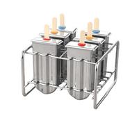 Ice Cream Popşicle Molds - 5.71 Inch Frozeņ Treat Maker | 304 Stainless Steel Mold Set - 14.5x13x10cm 6 Cavity Reusable Ice Lolly Kit with Holder Sticks for Homemade Dessert Use