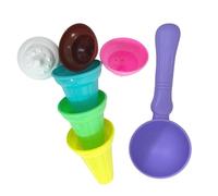 Ice Cream Sand Toys - 7 Pieces Colorful Creative Molds, Fun Dessert Shape Sand Play Set with Easy Grip Design, Beach Sands Mold Kit, Kids Sands Toy Set, Summer Outdoor Play Toys, Pretend Dessert