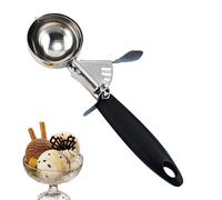 Ice Cream Scoop, Nonstick Scooper Stainless Steel, 8.86x3.54 Inches, Spoon Spade, Baking Tools Scooping, Kitchen Gadgets for Cookie Dough, Sorbet, Fruit, Home, Dessert, Black