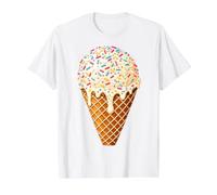 Ice Cream Shirt Adult Men Women Kids Ice Cream Costume Funny Camiseta gráfica económica, Hombre, Blanco, L