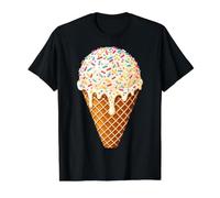 Ice Cream Shirt Adult Men Women Kids Ice Cream Costume Funny Camiseta gráfica económica, Hombre, Negro, L