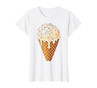 Ice Cream Shirt Adult Men Women Kids Ice Cream Costume Funny Camiseta gráfica económica, Mujer, Blanco, XL