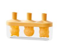 Ice Cream Silicone Mold, 3-Cavity Cat Shape Ice Pop Tray, Reutilizable Postre Maker, PET PP Build, 8,23 x 4,61 x 2,95 pulgadas, 379 g, With Sticks for Chocolate, Yogurt, Fruta, Cake, Partes
