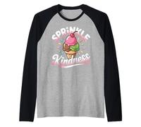 Ice Cream Sprinkle Kindness Funny Ice Cream Lover Camiseta Manga Raglan