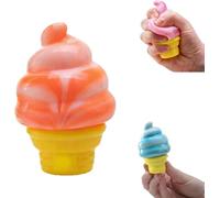Ice Cream Squishy Squeeze Fidgets Toy,Summer Sensory Stress Relief,Slow Rise Sensory Fidget Toy, Easter Squeeze Toys, Stress & Anxiety Relief for Kids & Adults (Orange)