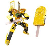 Ice Cream Transformer Juguetes 2 en 1 Robot Transforma Figura de Acción DIY Modelos (Oro)