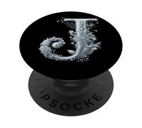 Ice Crystal J con diseño de Copos de Nieve PopSockets PopGrip Adhesivo